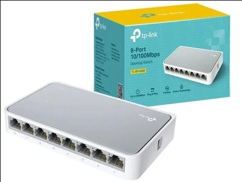 [P1086] 8 Port 10/100M MINI DESKTOP SWITCH TL-SF1008D (TP Link)